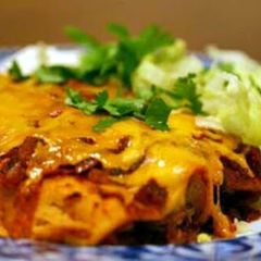 A picture of spicy enchilada pie.