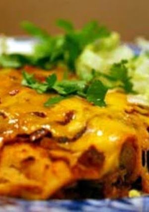 A picture of spicy enchilada pie.