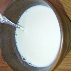 A picture of Hot Sake Lees Drink with Soy Milk (or Regular Milk).
