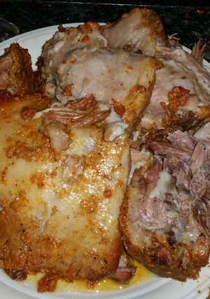 A picture of Pulled Pork, Korean Style, slow cooker.