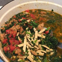 A picture of Italian Sausage & Spinach Soup.