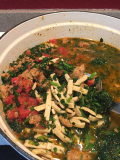 A picture of Italian Sausage & Spinach Soup.