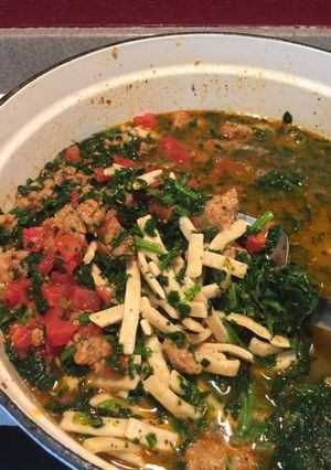 A picture of Italian Sausage & Spinach Soup.