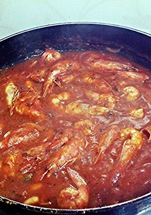 A picture of Miami Shrimps in Tangy Minty sauce.