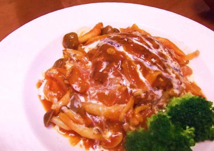 Simple Way to Prepare Speedy Extremely Easy! Hamburger Steaks Simmered in Ketchup Sauce