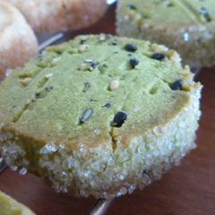 A picture of Simple Sesame-Scented Matcha Shortbread.