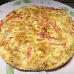A picture of Pepper and feta frittata.