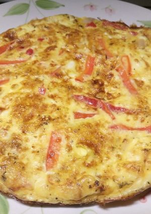 A picture of Pepper and feta frittata.