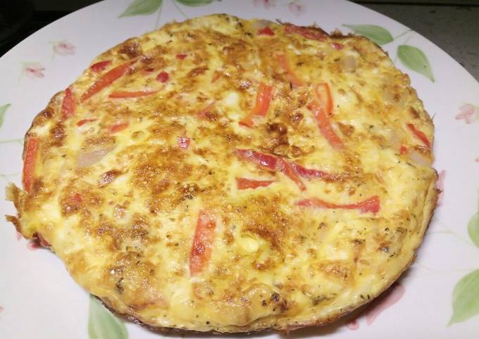 Easiest Way to Make Super Quick Homemade Pepper and feta frittata