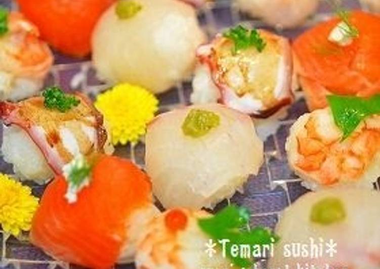 Simple Way to Make Homemade Roly Poly Bite-Sized Temari Sushi
