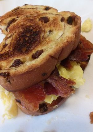 A picture of Nikki's Extra Special Bacon and Eggs.