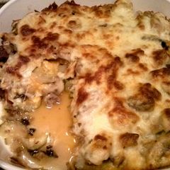 A picture of Sausage zucchini casserole.