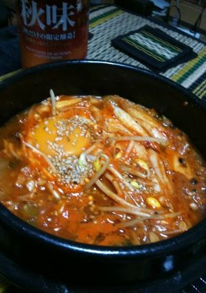 A picture of Korean Style Natto Stew (Cheonggukjang).