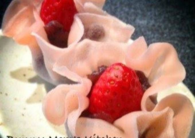 Recipe of Award-winning Strawberry Daifuku Japanese Dessert With Sakura-Mochi Skin