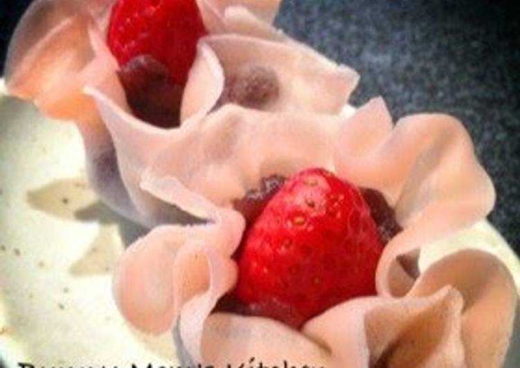 Strawberry Daifuku Japanese Dessert With Sakura-Mochi Skin