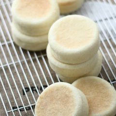 A picture of English Muffin with Rice Flour and Soy Milk.