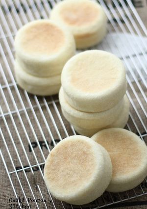 A picture of English Muffin with Rice Flour and Soy Milk.