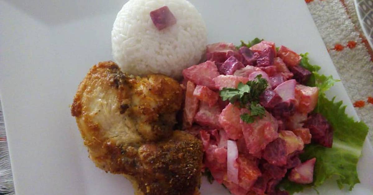 Ensalada Rusa Peruana con Pollo Frito a lo Carmelita Receta de Carmen  Capella- Cookpad