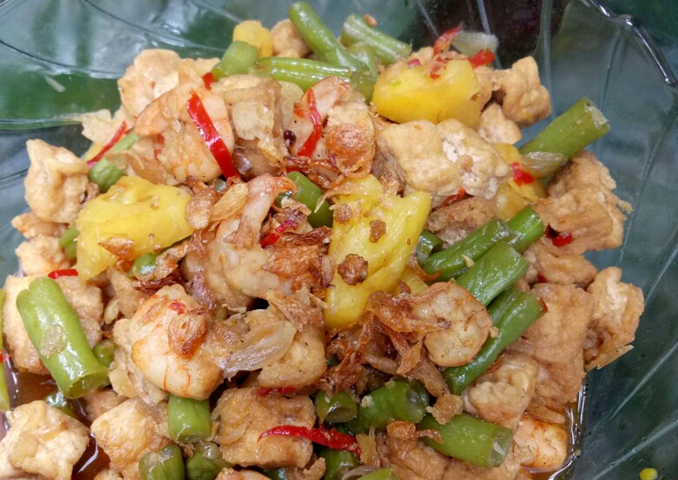 Tumis Udang Buncis Nanas