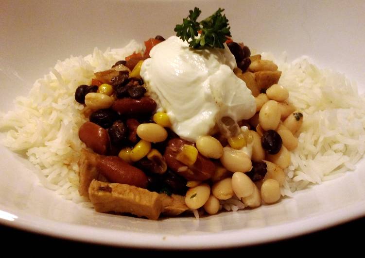 How to Make Speedy Rainbow beans over rice