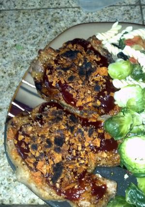 A picture of Matty's BBQ pork chops.