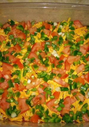 A picture of 6-Layer Taco seasoned Tortilla Dip.