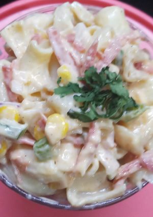 A picture of Cold macaroni salad.