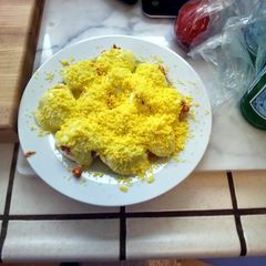 A picture of Stuffed eggs.