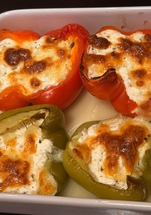 Mozzarellás-cottage cheese-s töltött kápia paprika recept fotója