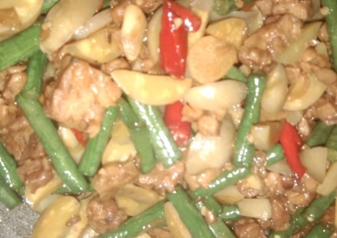 Yuk intip, Resep  bikin Tumis kacang panjang tempe+jengkol  spesial