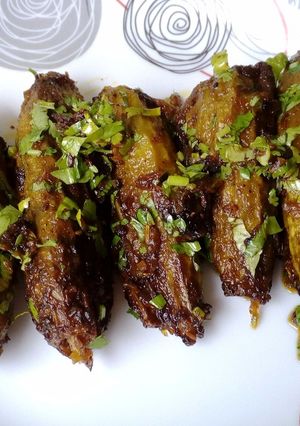 A picture of Stuffed Karela / Bharwan Karela (Bitter Gourd).