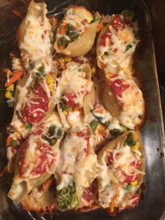 A picture of Vegetarian Stuffed Shells.