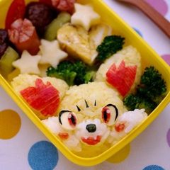 A picture of Pokemon Fennekin 3D Rice Ball Charaben.