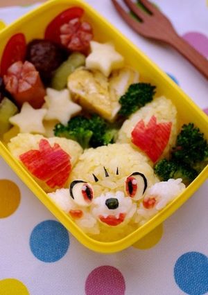 A picture of Pokemon Fennekin 3D Rice Ball Charaben.