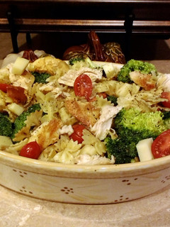 A picture of Easy peasy leftovers pasta salad.