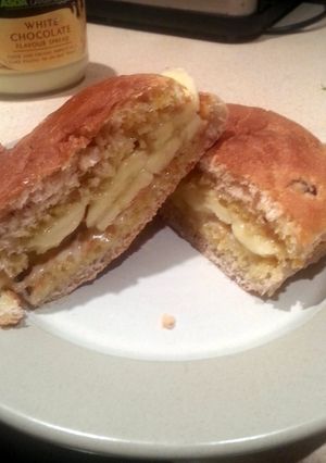 A picture of Banana and white choc tea cake.