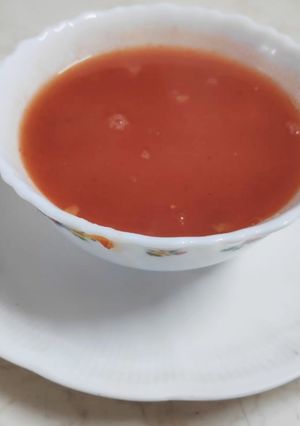 A picture of Carrot tomato soup.