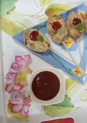 A picture of Corn potato lollipop.