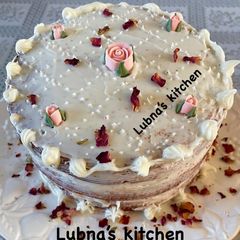 A picture of Red Velvet Cake with Cream Cheese Frosting:.