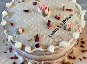 A picture of Red Velvet Cake with Cream Cheese Frosting:.