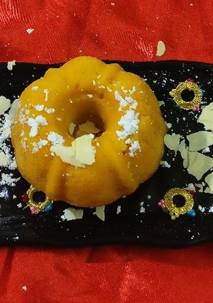 A picture of Mango chocolate cake.