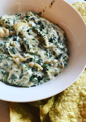 A picture of Instant Pot Artichoke and Spinach Dip Applebee's Copycat.