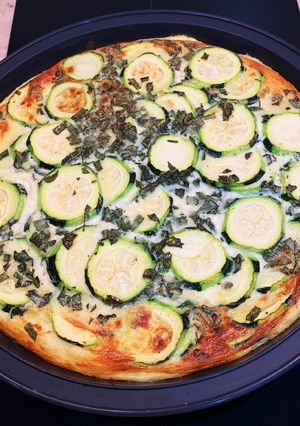 Une photo de Clafoutis courgettes menthe Ricotta