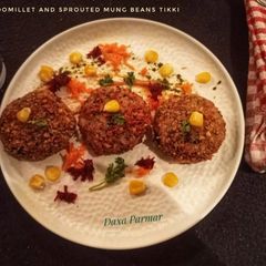 Kodo millet And Sprouted Mung Beans Tikki A picture of Kodo millet And Sprouted Mung Beans Tikki.