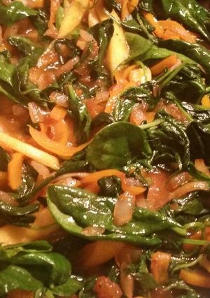A picture of Saute Greens w/ Mango.