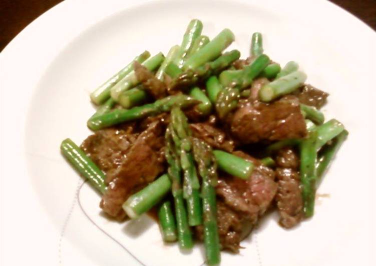Steps to Make Homemade Chinese Style Stir-Fried Beef and Asparagus