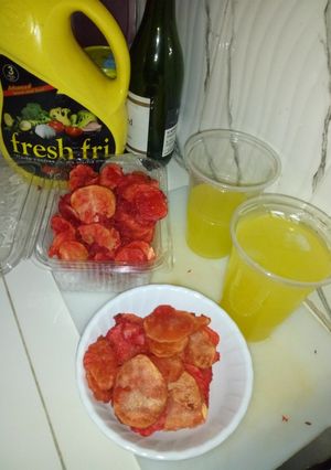 A picture of Homemade garlic bhajia with juic.