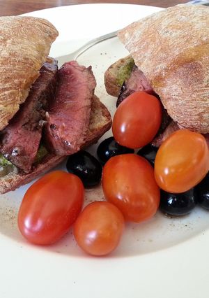 A picture of Beef Pesto Sandwich.