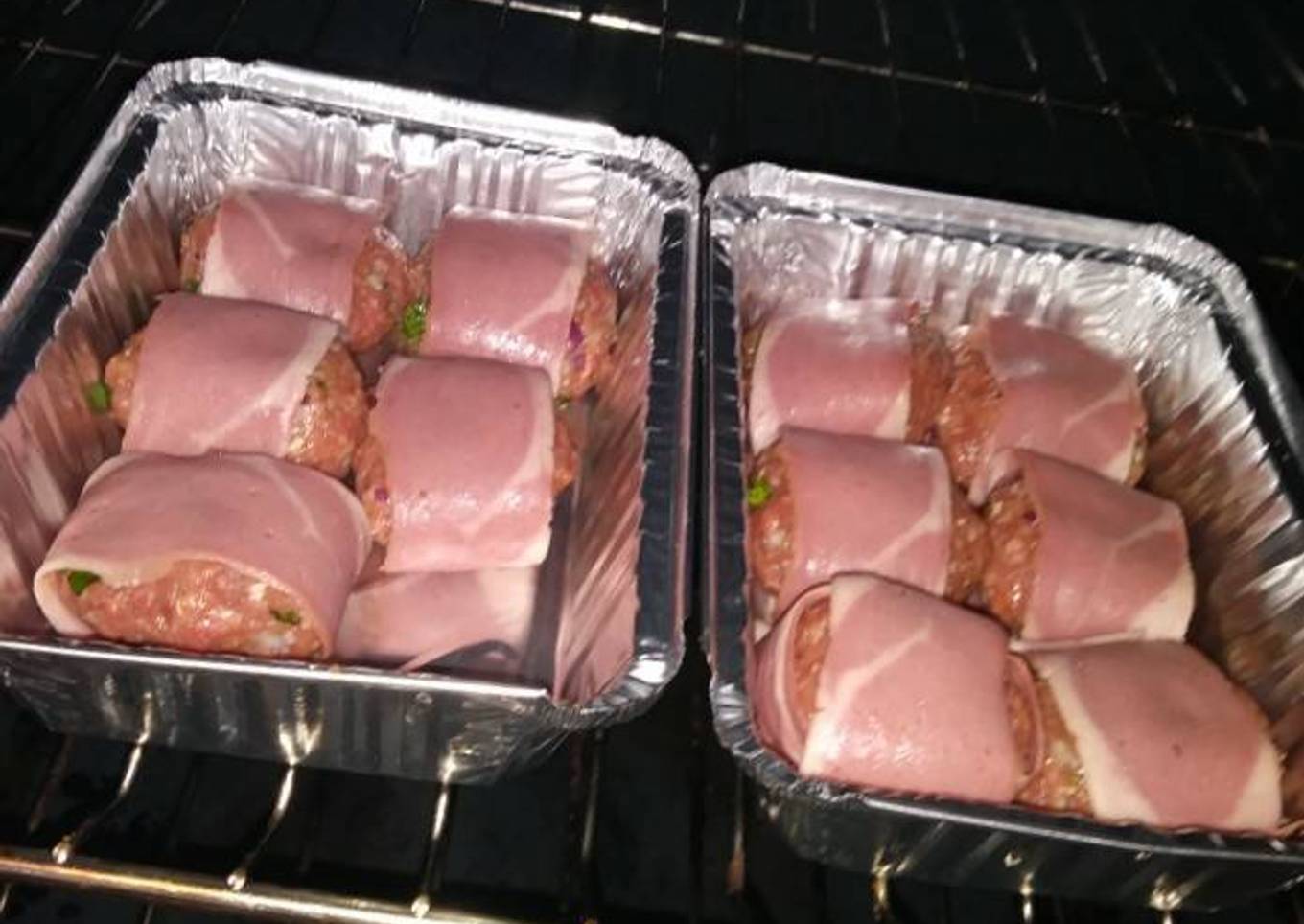 Albóndigas con tocino rellenas de mozzarella