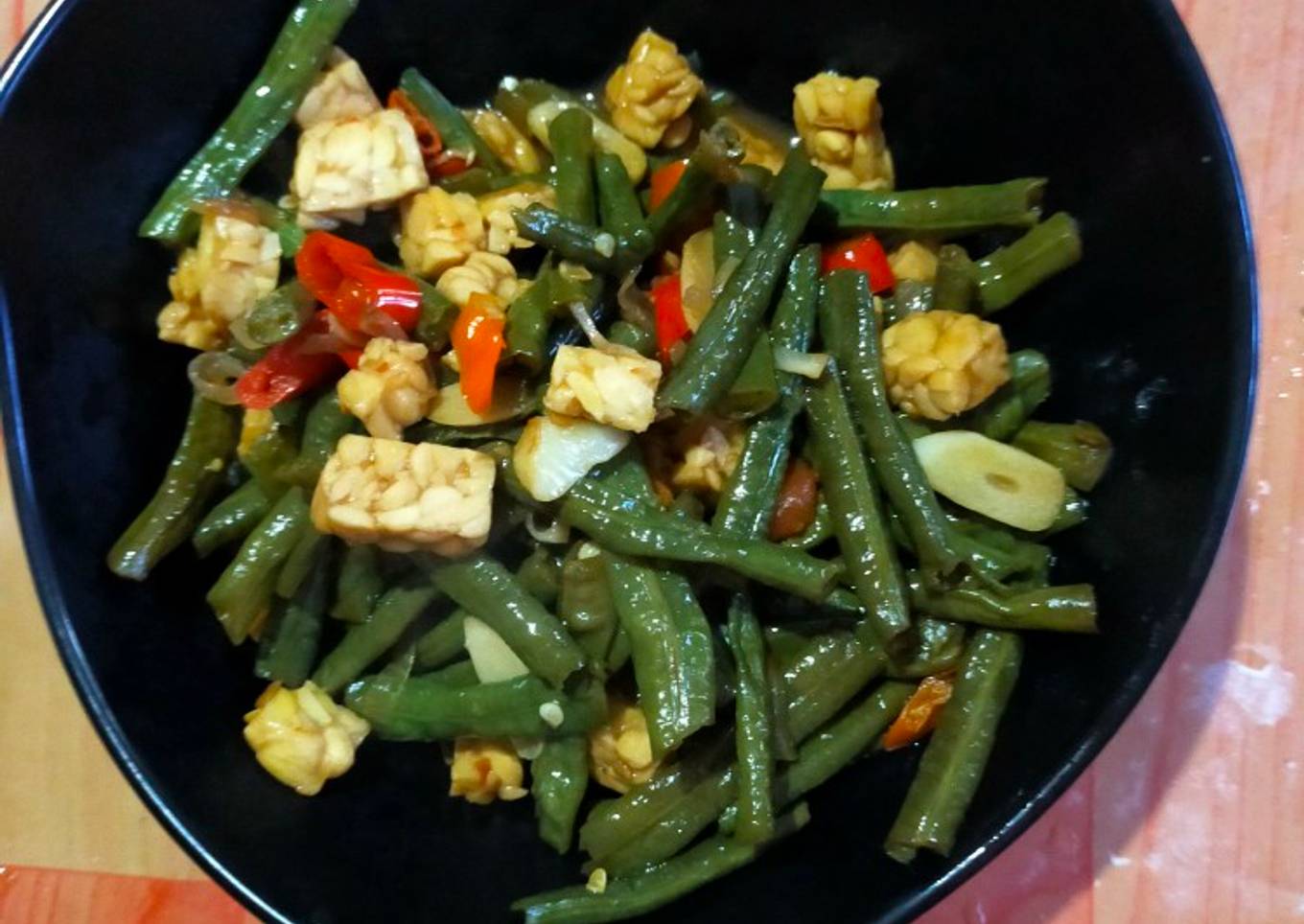 Tumis kacang dan tempe